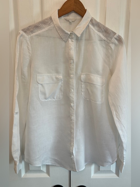 RW&CO. Tops - RW&CO 100% Linen Long Sleeve Button Down Blouse Women's M EUC